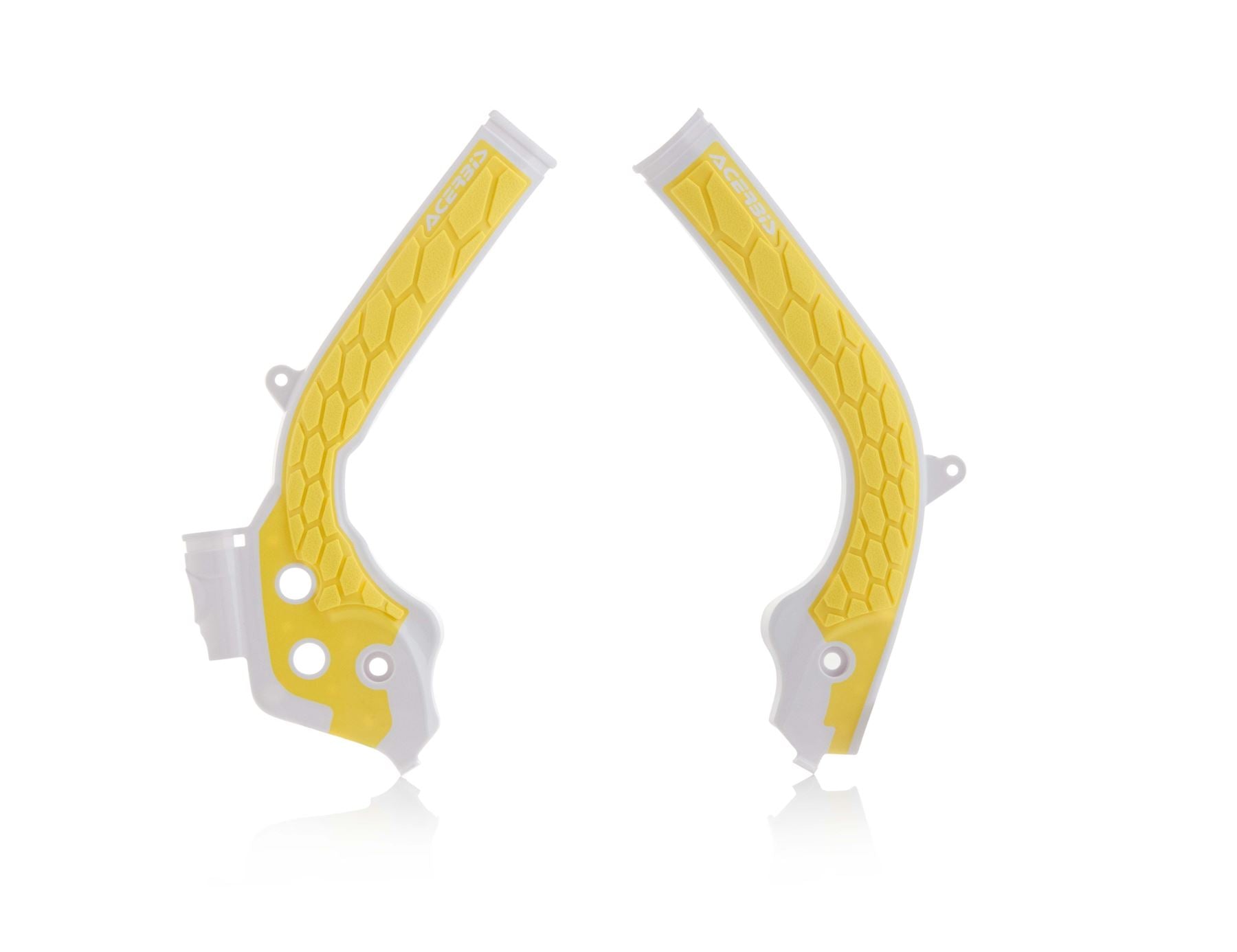 Acerbis X-Grip Frame Protector Guards White Yellow For KTM EXC-F 250 2017-2019